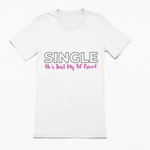 Unisex Single/lil friend Black & White Streetwear T-Shirt